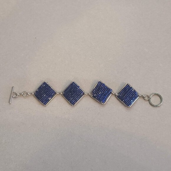 Handmade Blue Beaded Bracelet - Picture 1 of 6